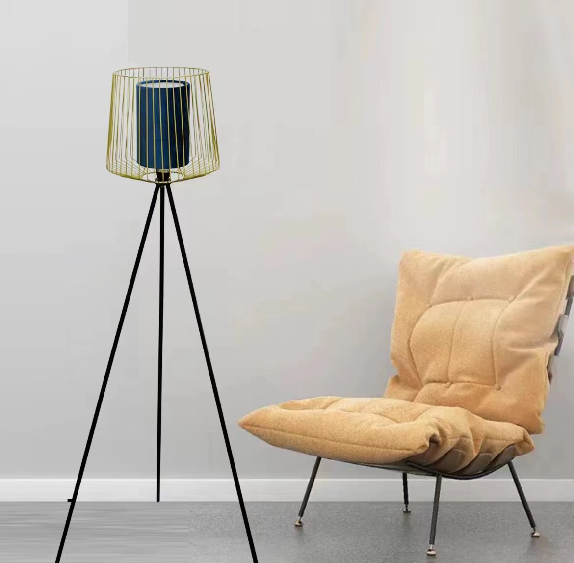 Flannelette floor lamp lamp Metal floor lamp three stand floor lamp iron floor lamp interior decorative light