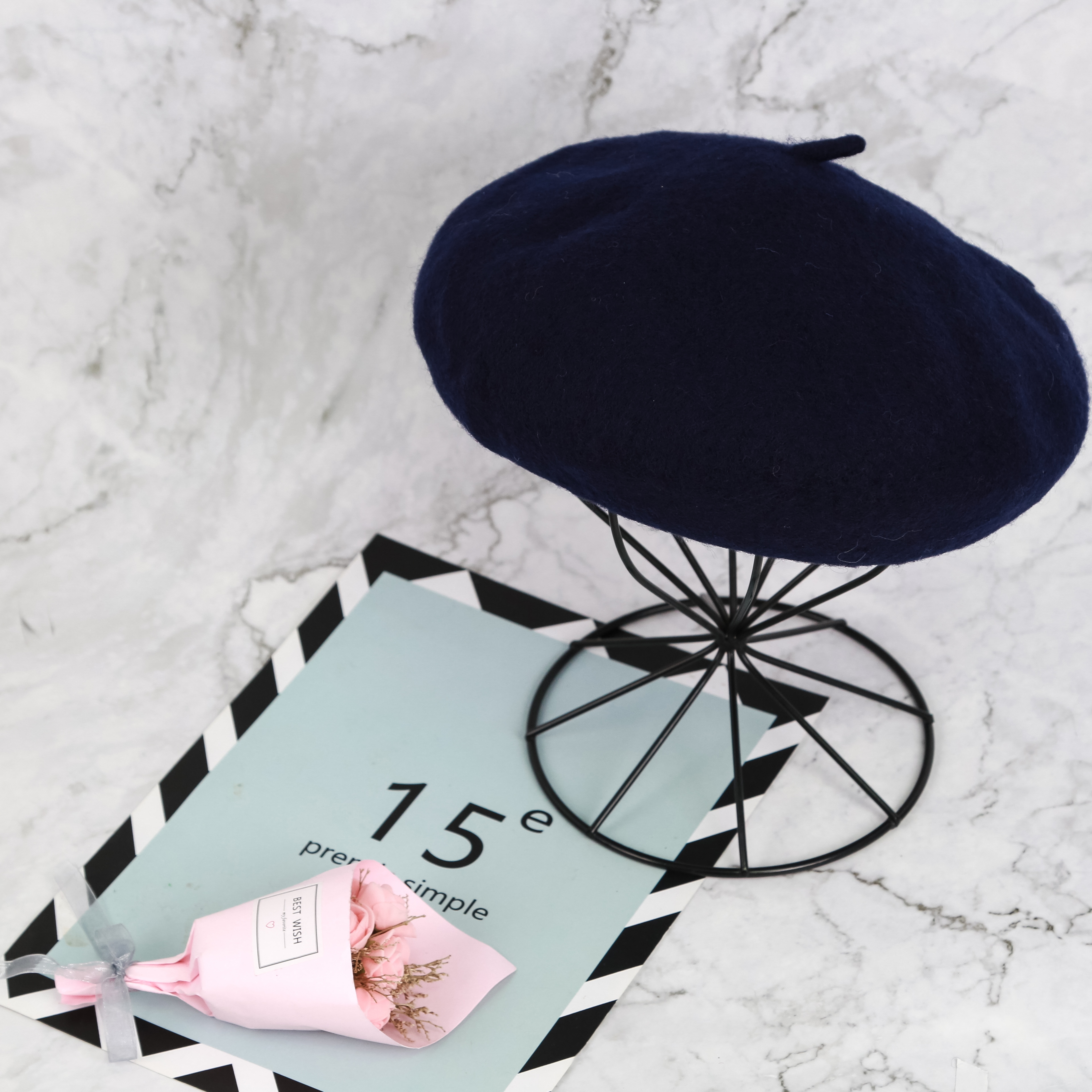 Beret Woman Autumn-Winter Woolen Korean Japanese Transparent Hat British Elegant Retro Art Dome All-Matching Artist Hat Application Scenario
