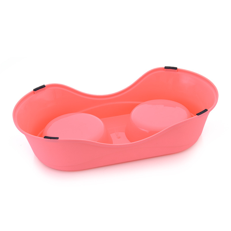 Stainless steel pet bowl, anti-slip and anti-knock, plastic dog bowl, cat bowl, biting resistant, water bowl, food bowl, detachable and washable, single pet bowl Item Picture