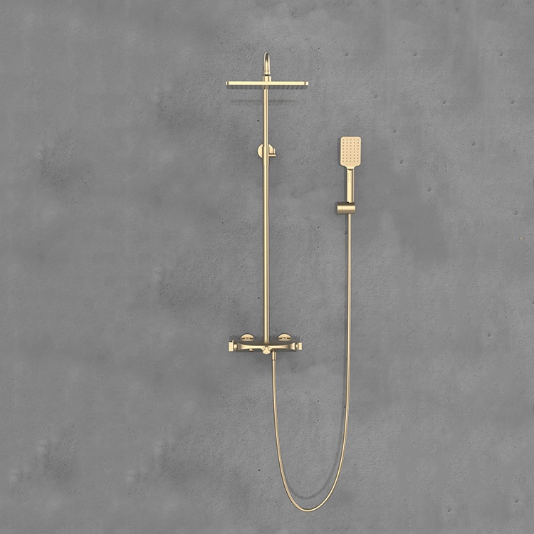 FIRMER newest design hotel luxury brushed godl brass shower faucet set full figure
