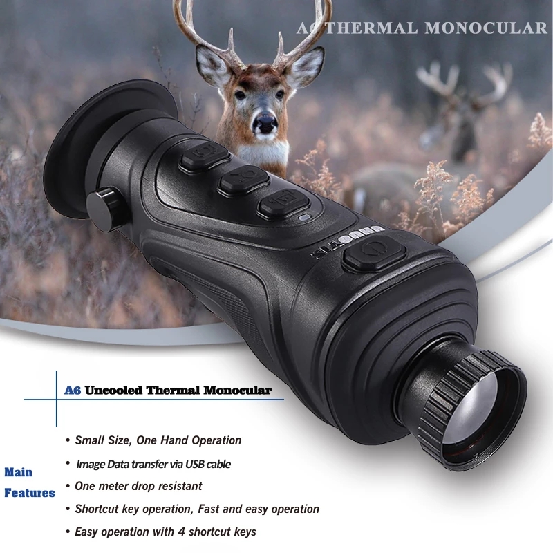 ZIYOUHU A6 19mm Thermal Monocular Scope Night Vision IR Thermographic Camera 4 Color Palette Imaging Mode 384x288 Thermal Imager for Hunting