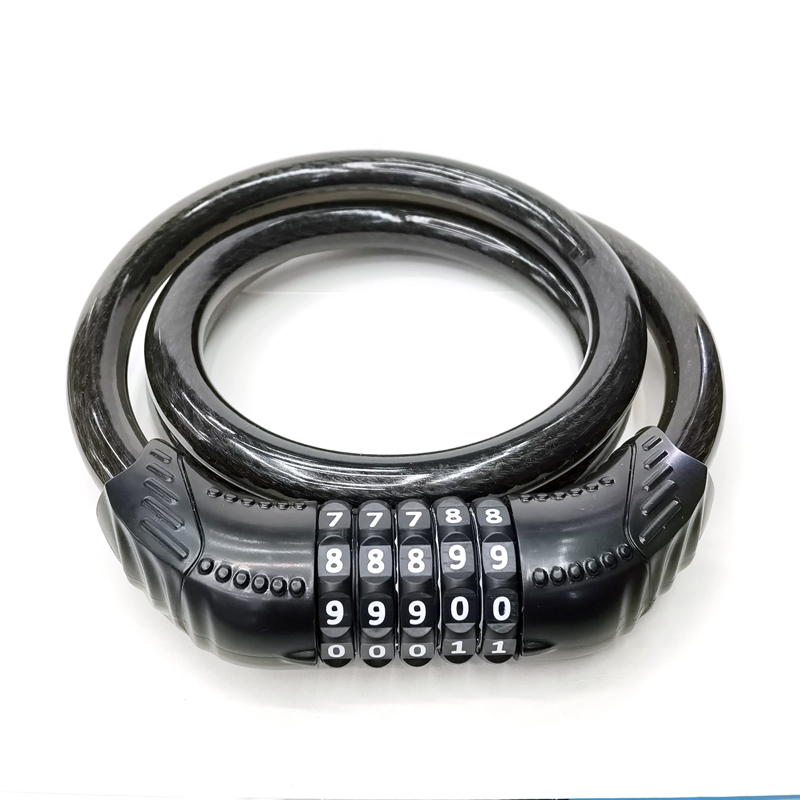 220410 Bicycle five-digit combination lock Mountain bike cable lock Cycling wire lock Rim lock details Picture