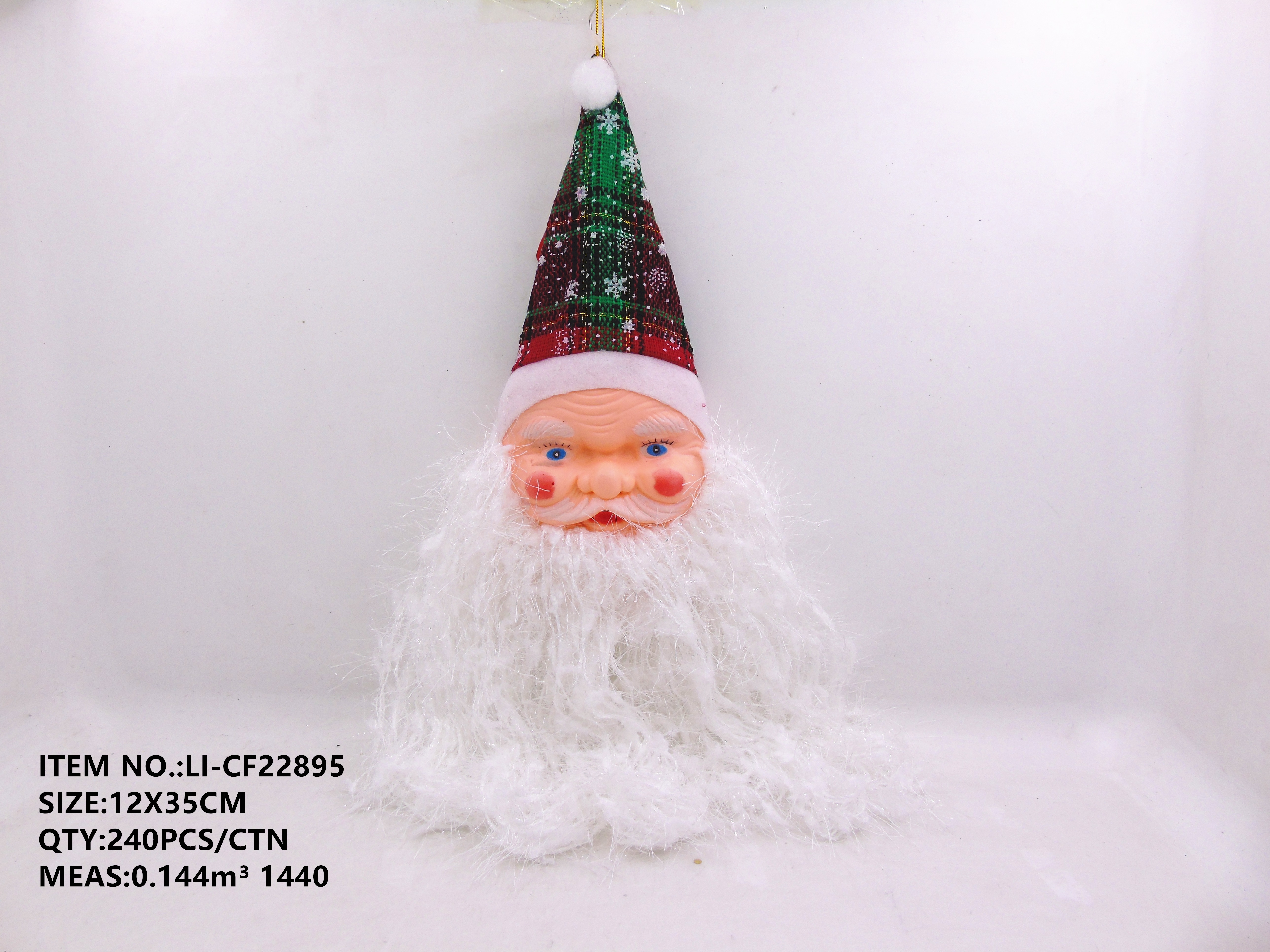 12X35CM Christmas long beard Old Man Head pendant decoration pic 1
