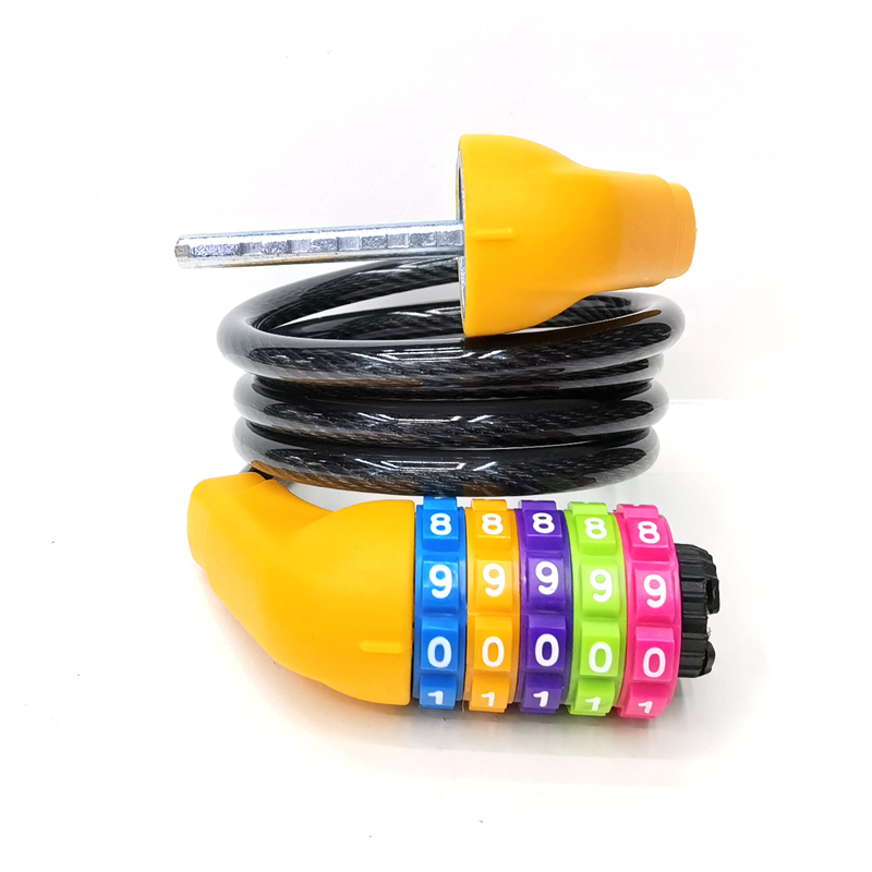 220409 Bicycle five-digit combination lock Mountain bike cable lock Cycling wire lock Rim lock Specification image
