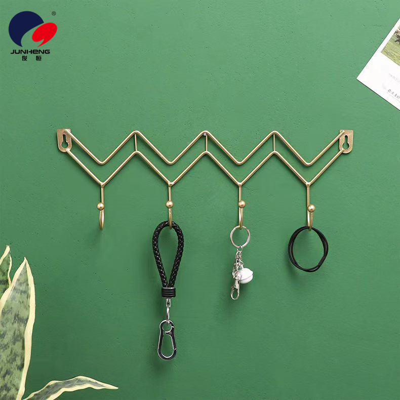 北欧简约铁艺墙上装饰挂钩玄关门口钥匙挂架创意进门置物架挂衣钩详情1