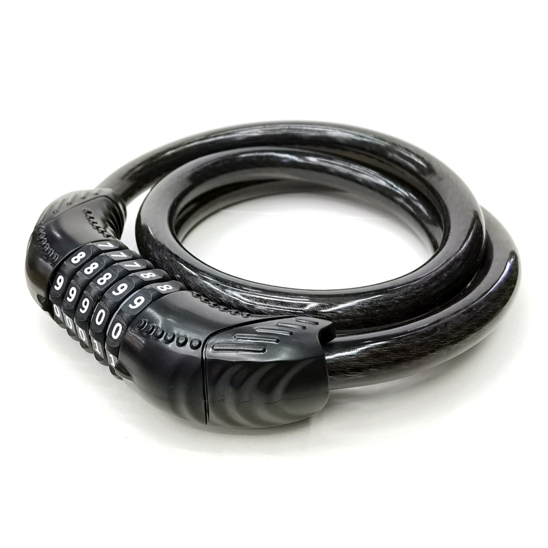 220410 Bicycle five-digit combination lock Mountain bike cable lock Cycling wire lock Rim lock Specification image