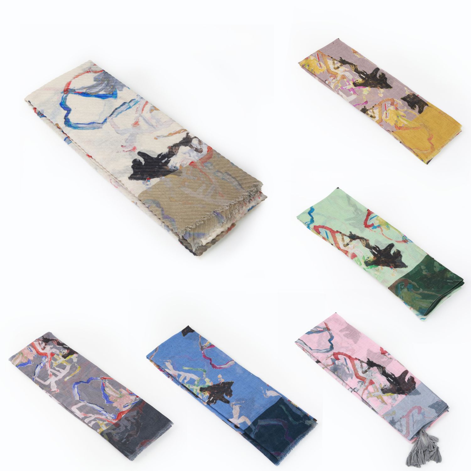 Liu An Graffiti print scarf for women Thin silk scarf 90*180cm thumbnail