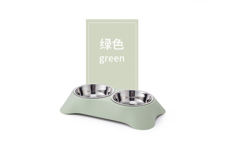 Trapezoidal pet double bowl, anti-slip and anti-knock, dog bowl, cat bowl, stainless steel, detachable and washable, water bowl and food bowl, dual-purpose pet food set pic 5