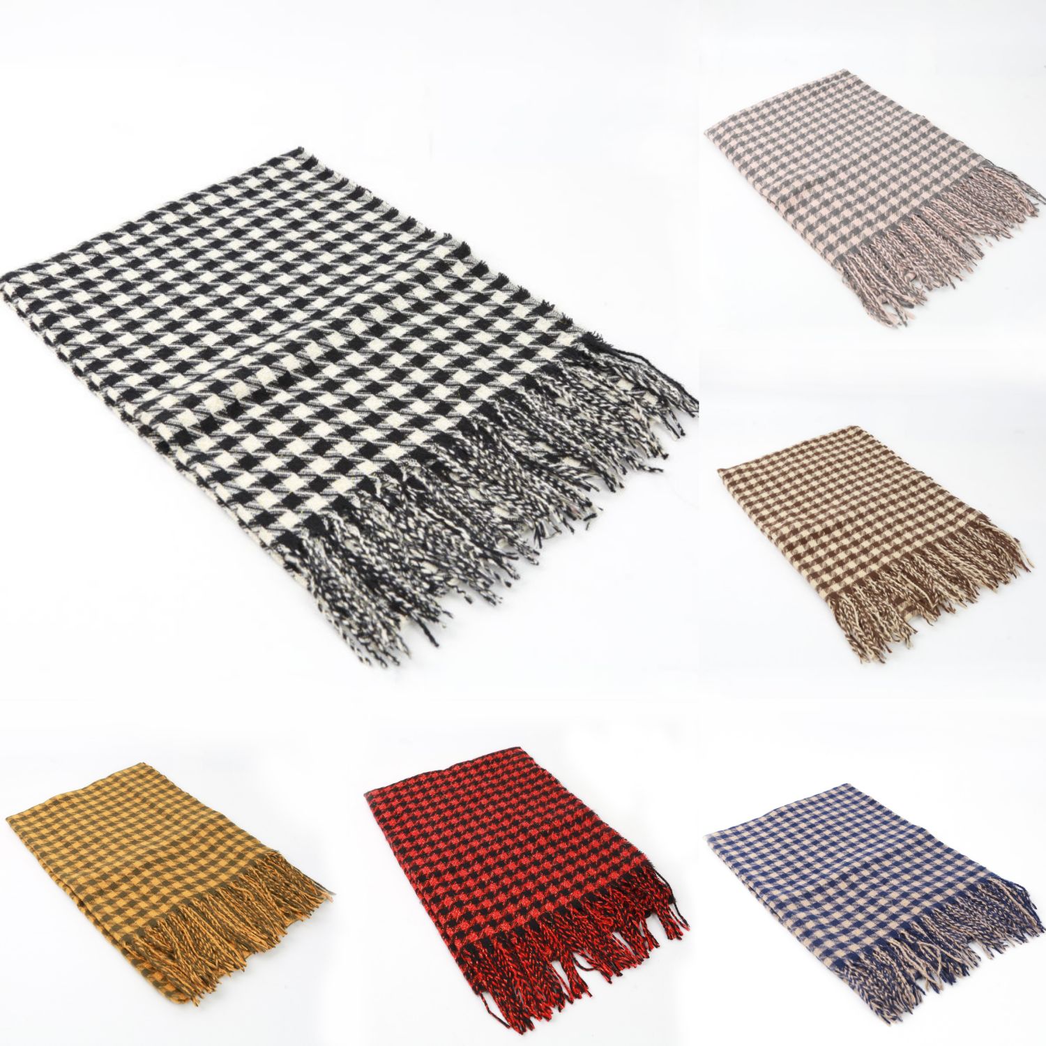Liu An Houndstooth imitation cashmere women gift scarfs 70*180cm