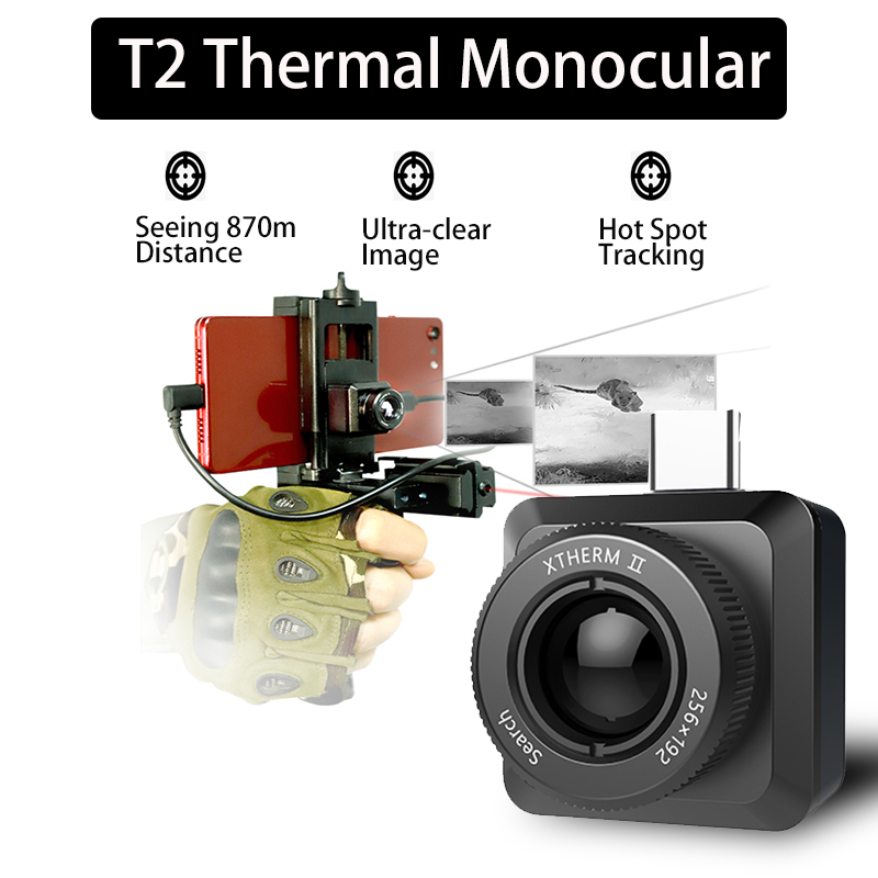 InfiRay T2 Thermal Imager Camera for Type-C Mobile Phone HD Lens Thermometry Outdoor Hunting Sports Quick Targeting With Bracket