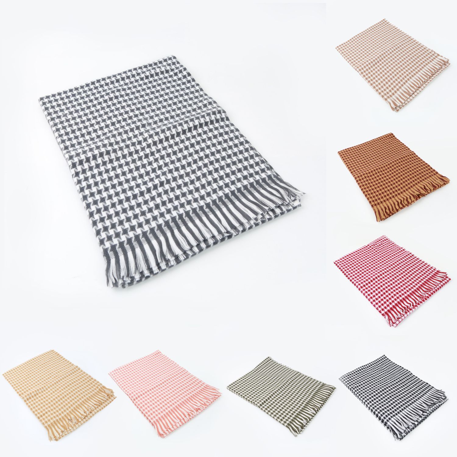Liu An houndstooth pattern Silk scarf for women