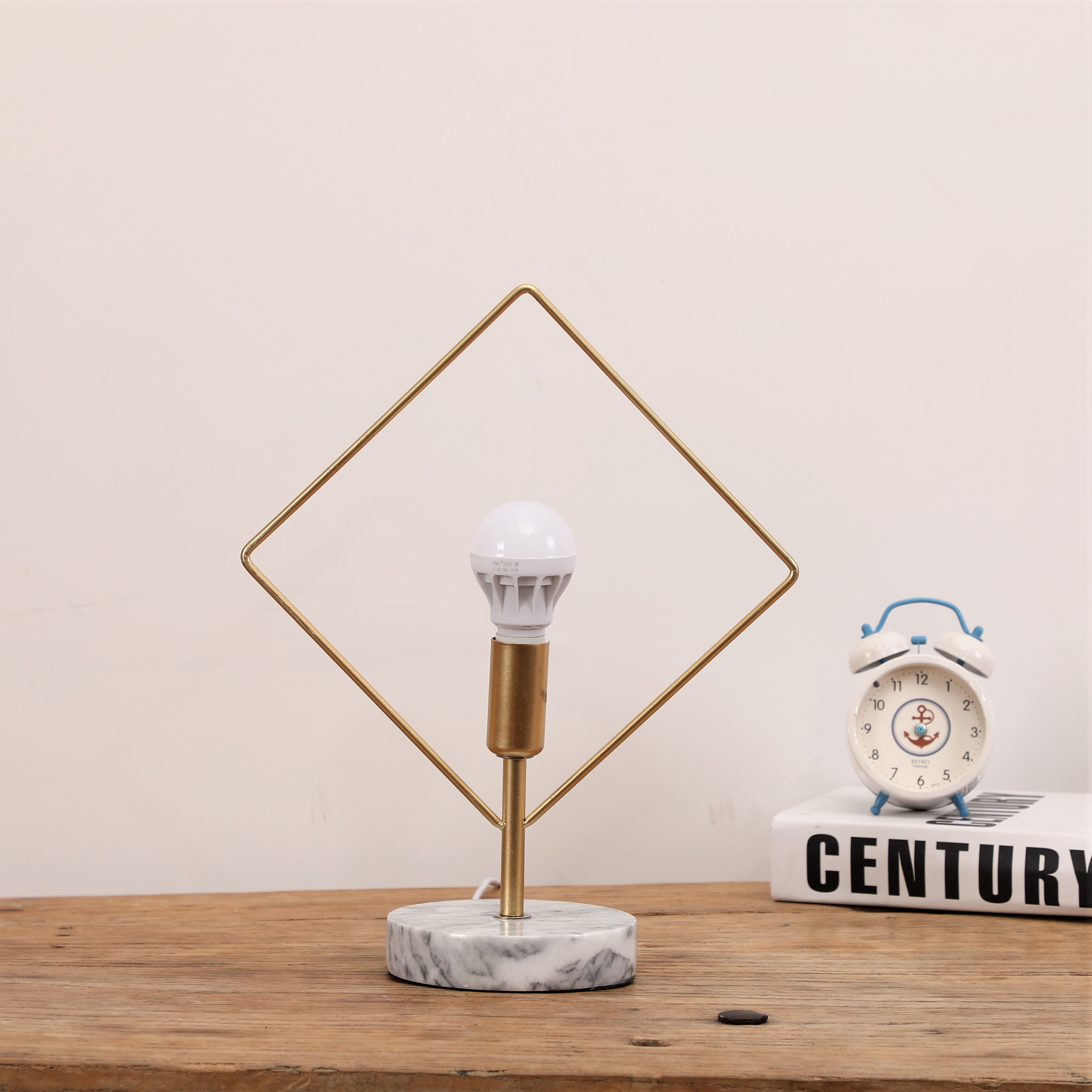Creative interior table light geometric light luxury marble table lamp decorative lamps