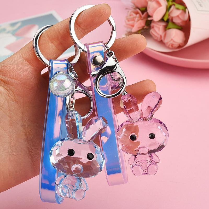 Crystal Rabbit three-piece keychain series mixed 3
