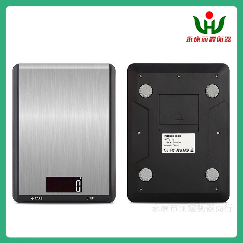 Flat Stainless Steel Kitchen Scale Household Food Weighing Food Baking Electronic Kitchen Scale 5Kg details Picture