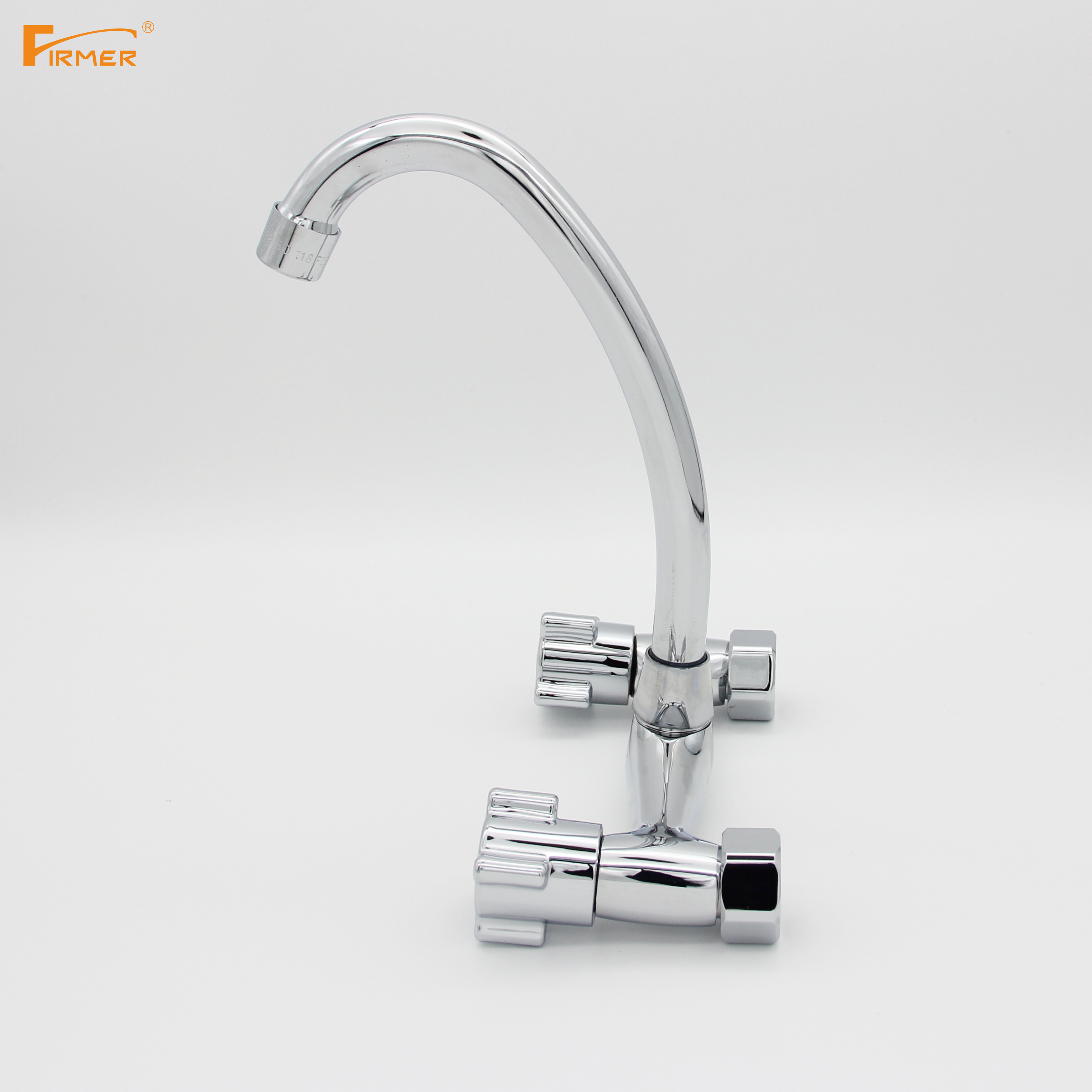 FIRMER double handle kitchen faucet brass chrome plated hot and cold dual handle kitchen faucet Application Scenario