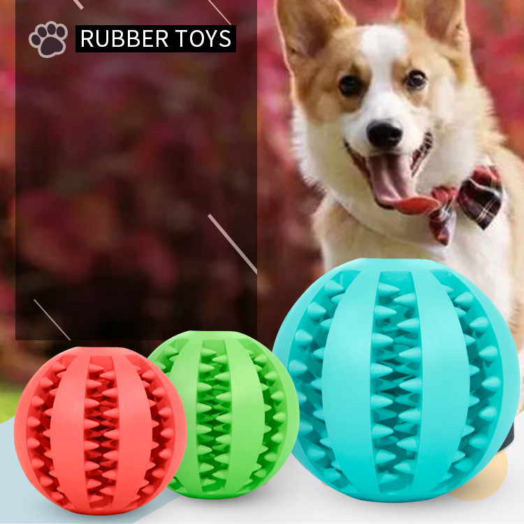 Teddy dog decompression elastic rubber ball pet cleaning teeth molars leak food ball dog toys thumbnail