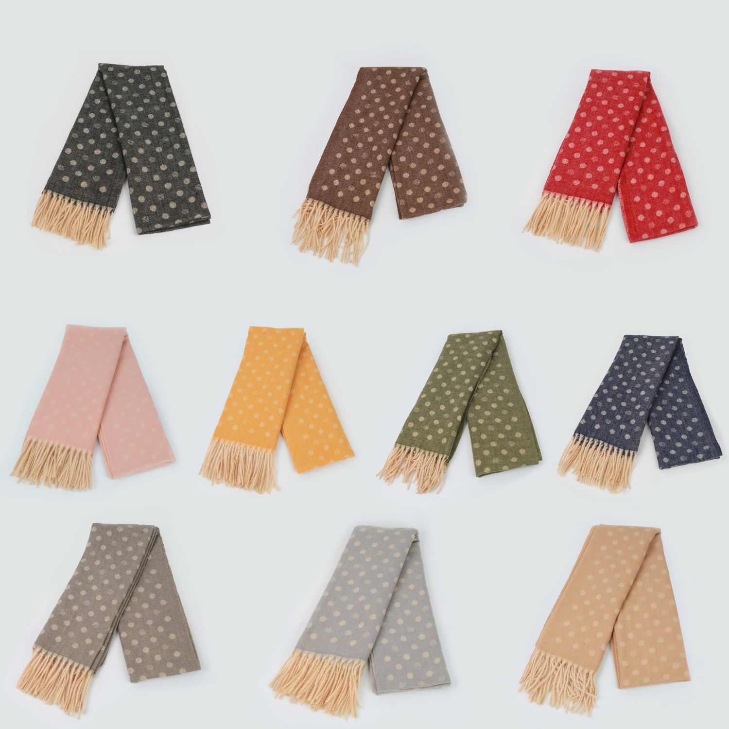 Liu An spot decor print tassels scarf for women gift 70*200cm