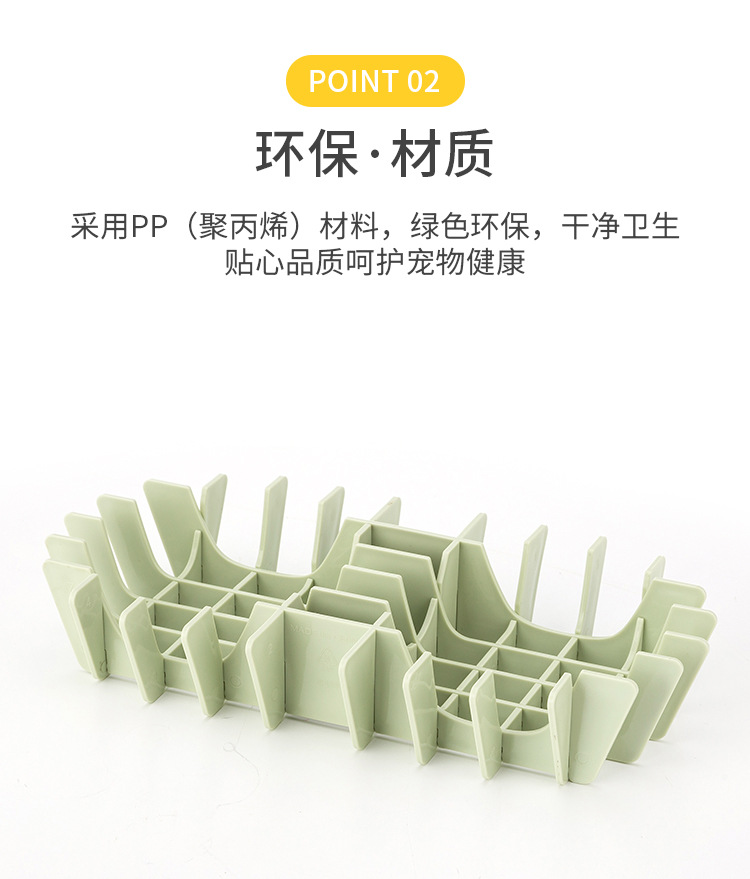 新款宠物不规则狗碗插片式猫碗不锈钢pp材质可拆卸清洗水碗饭碗通用宠物双碗详情7