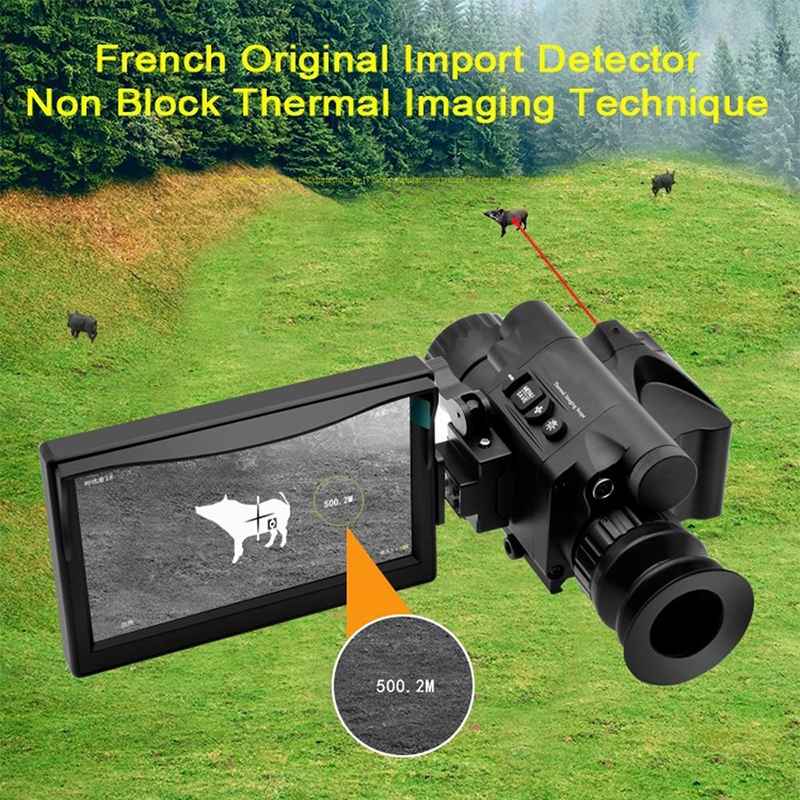 Thermal Imaging Infrared Night Vision Scope Monocular Camera Rangefinder Security Monitoring with LDC Screen Thermal Vision