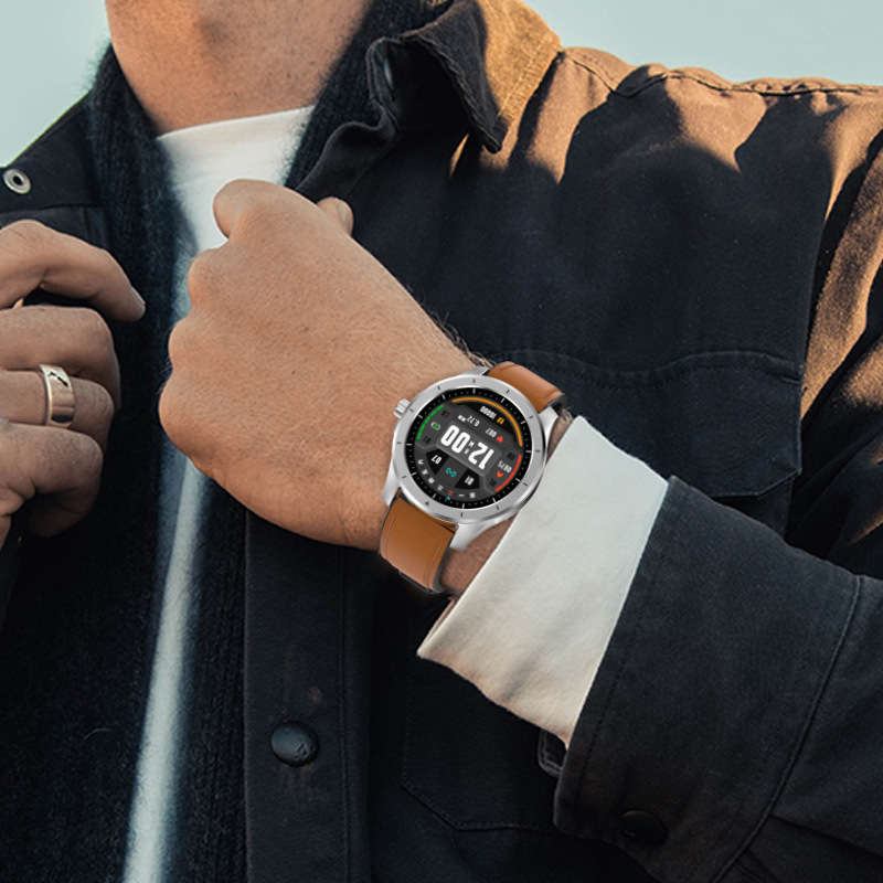 X10男士运动手表 石英圆形棕色皮带手表硅胶手表 智能手表详情11