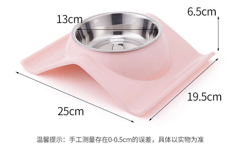 新款W形宠物单碗不锈钢防漏狗碗猫碗可拆卸清洗狗食碗猫粮碗宠物单碗详情7