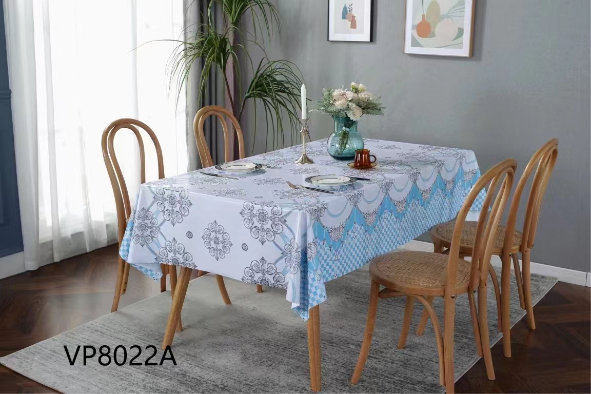 PVC printed embossed pearlescent glitter tablecloth, European-style, elegant and fashionable home and hotel decoration, waterproof and no-wash tablecloth pic 13