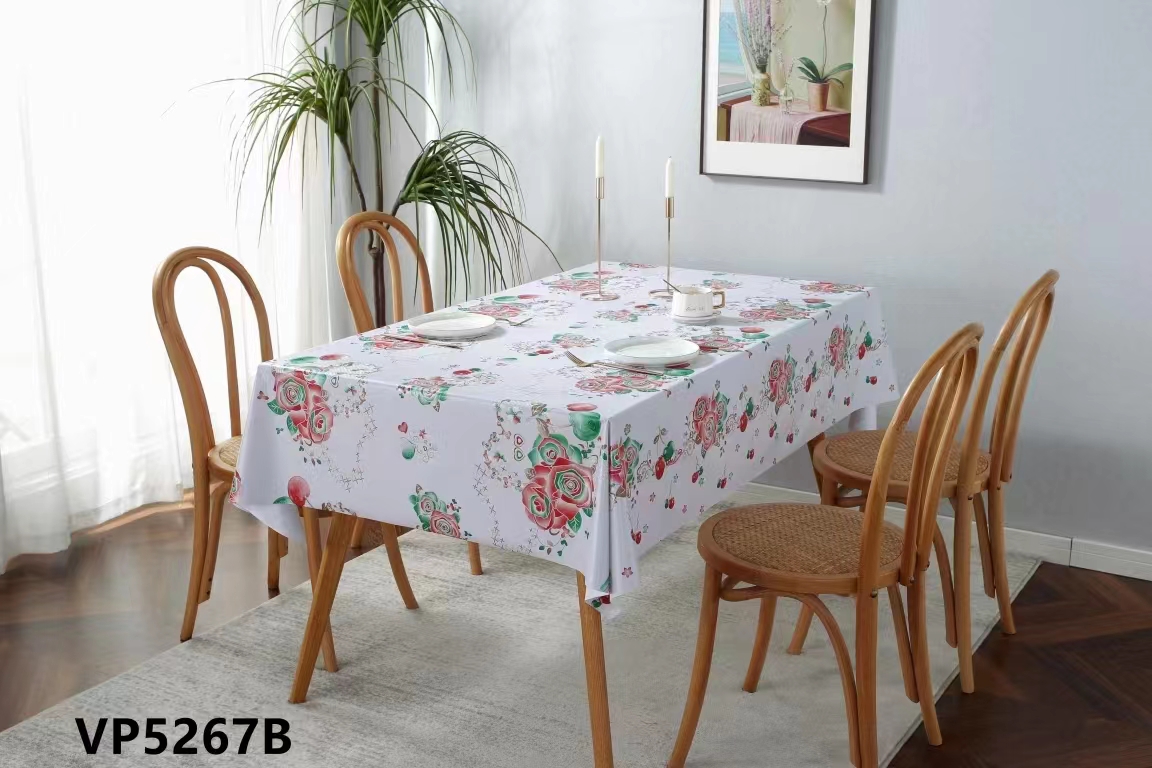 PVC printed embossed pearlescent glitter tablecloth, European-style, elegant and fashionable home and hotel decoration, waterproof and no-wash tablecloth pic 4