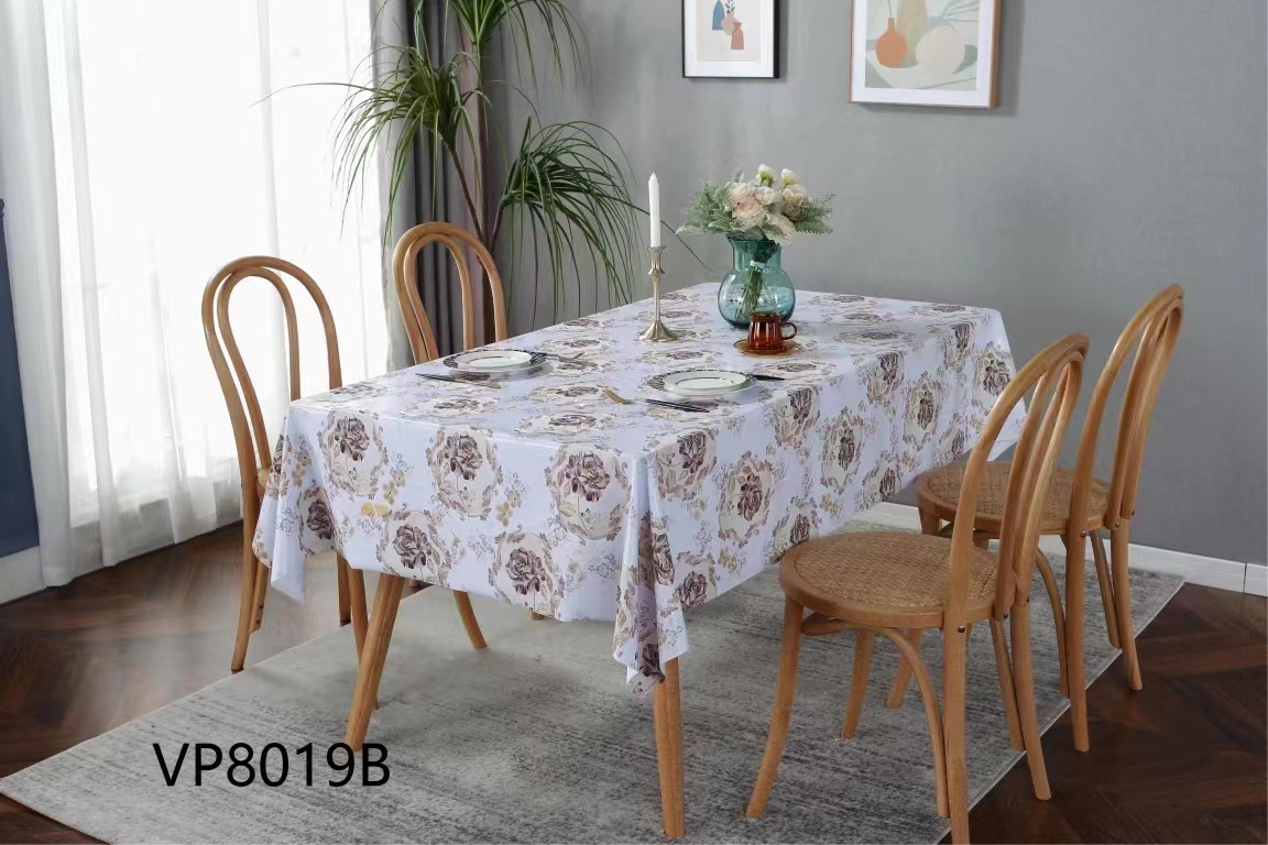 PVC printed embossed pearlescent glitter tablecloth, European-style, elegant and fashionable home and hotel decoration, waterproof and no-wash tablecloth pic 7