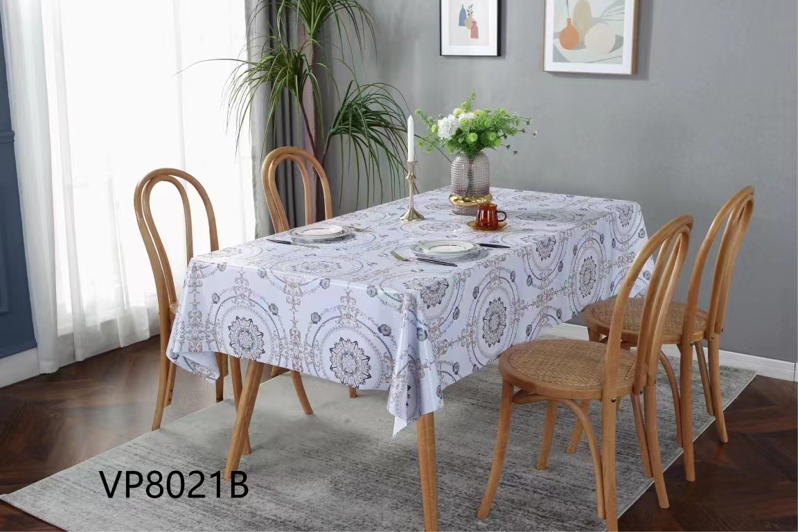 PVC printed embossed pearlescent glitter tablecloth, European-style, elegant and fashionable home and hotel decoration, waterproof and no-wash tablecloth pic 15
