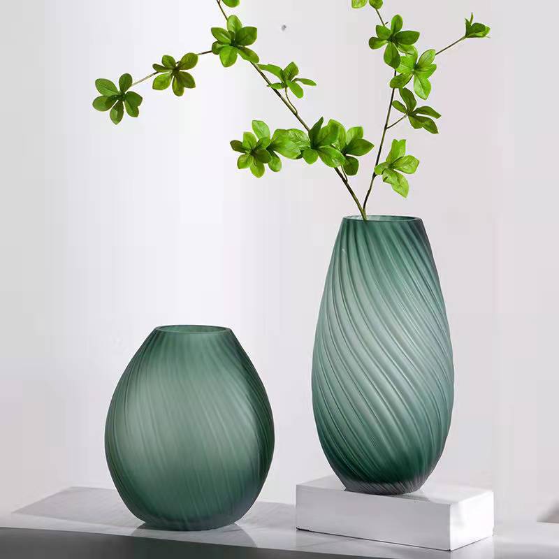 Japanese light luxury style glass vase living room dry flower flower dry flower arranger water nourishing living room table glass craft decoration