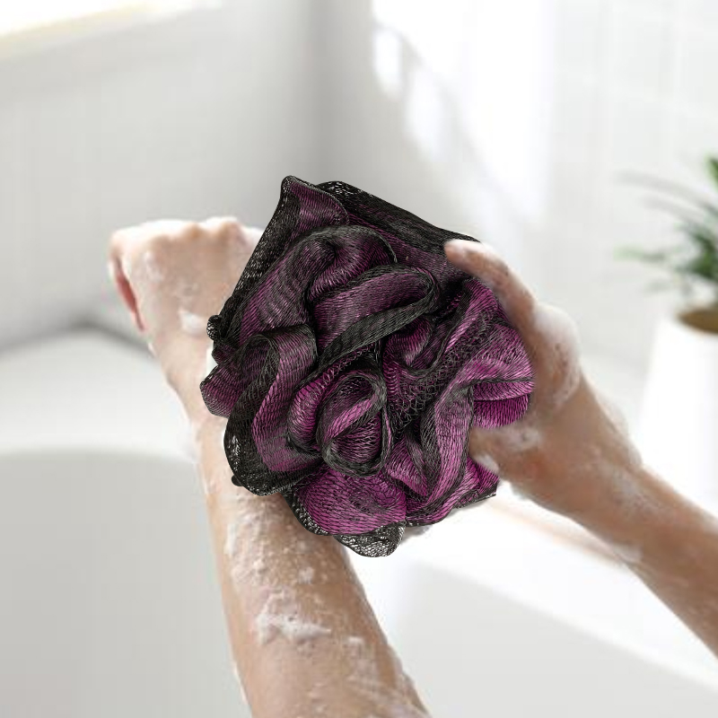 Large Bath Flower Bath Ball Black Silk Set Double Bath Rub Back Bubble Rich Soft Comfortable New Material Manufacturers Application Scenario