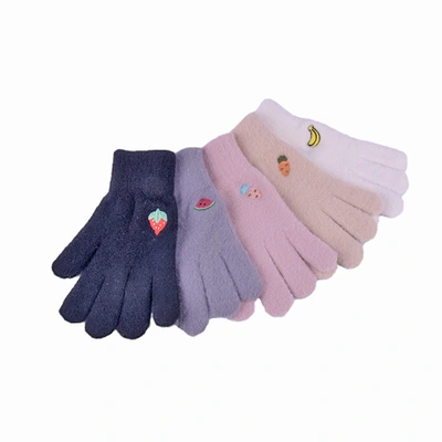 WELLS Wool-like yarn cute gloves Children acrylic board gloves warm fleece reflective anti-cut full finger gloves thumbnail