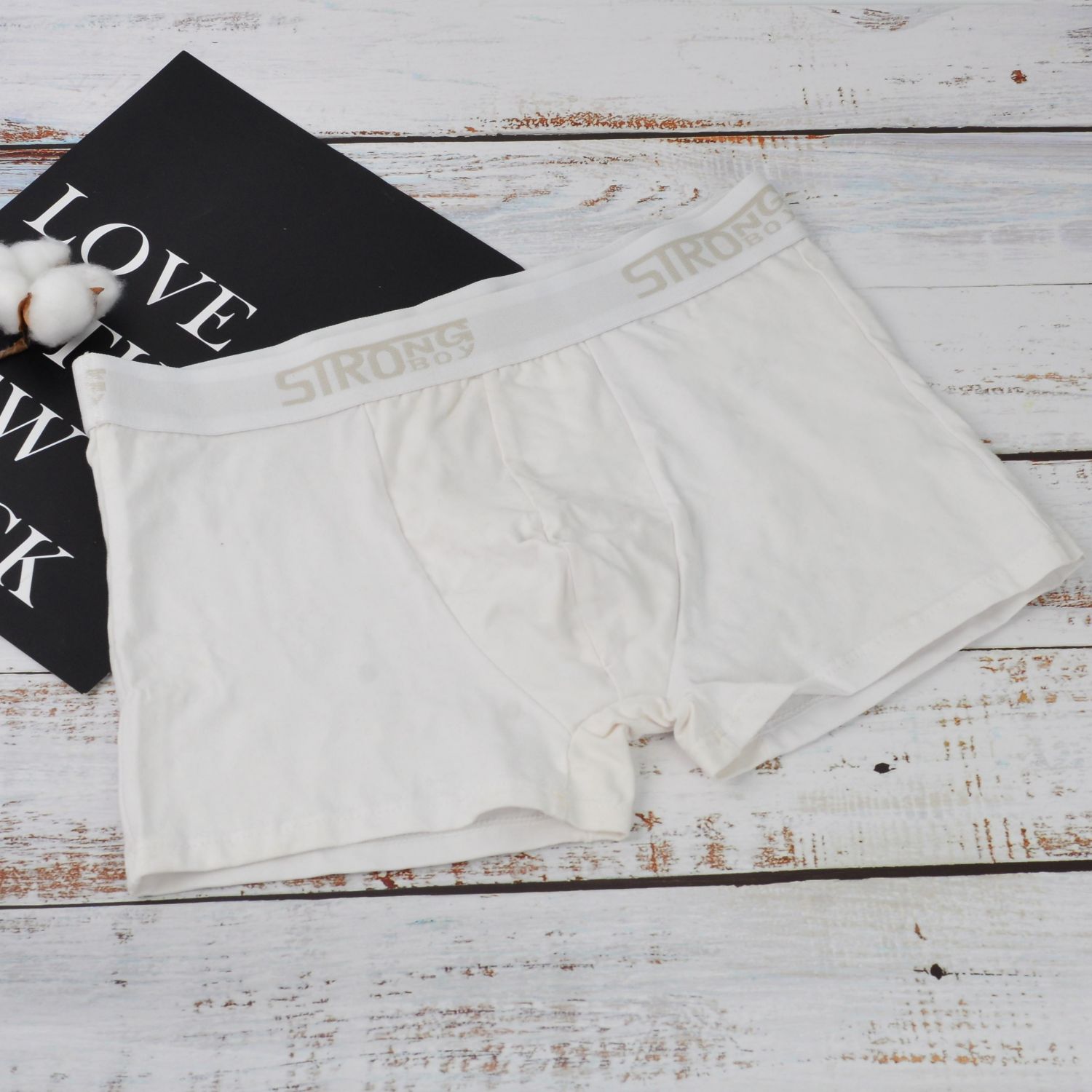 KUZHIYANG Organic Cotton Boxer Men's Briefs Elastic Men Underwear Set thumbnail