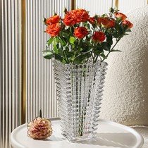 New bright crystal glass thickened T light luxury style vase decoration living room flower arrangement glass ins flower decoration vase