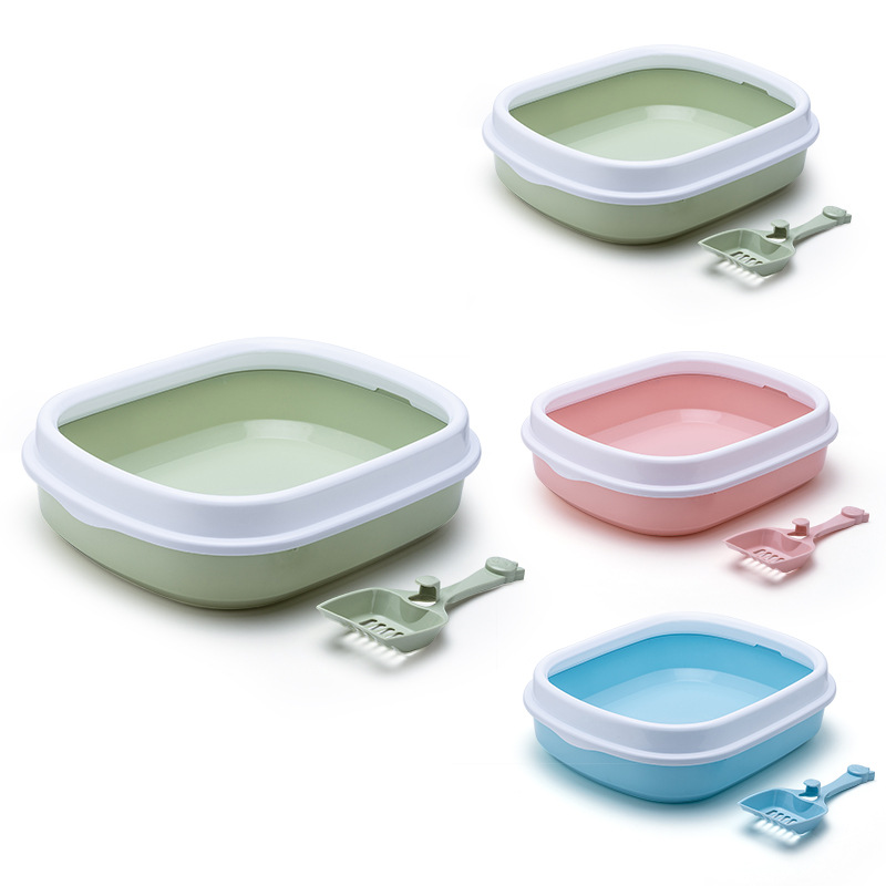 New pet cat litter box with low cover to prevent splashing, cat toilet, universal cat products for small cats and fat cats