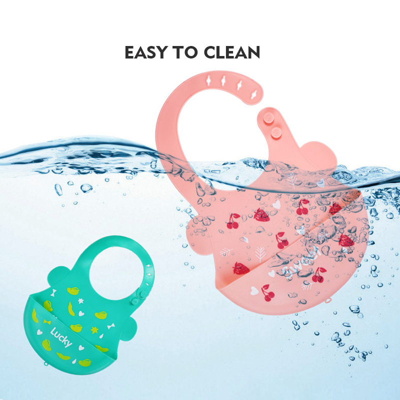 Baby Silicone Bib Waterproof Baby Food Bib Child Food Food Pocket Saliva Pocket Item Picture