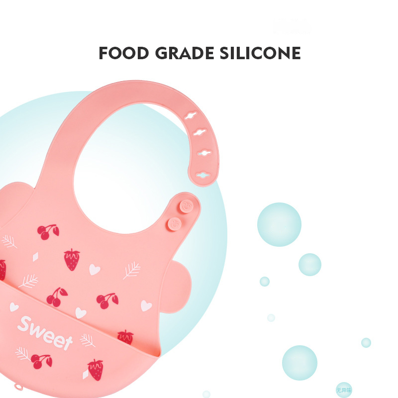 Baby Silicone Bib Waterproof Baby Food Bib Child Food Food Pocket Saliva Pocket Specification drawing