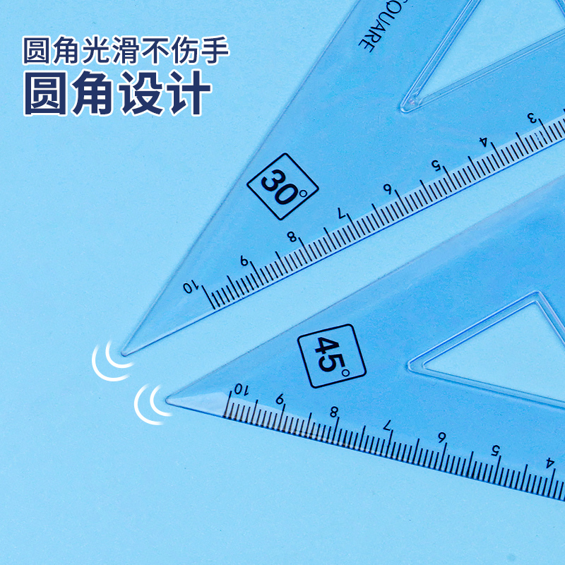 Four-piece ruler set, drawing circular geometric figures, measuring ruler, design set square, drawing set ruler details Picture