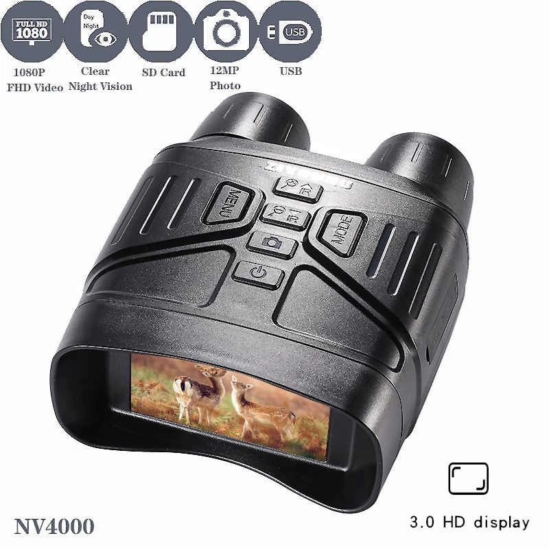 NV4000 Digital IR Night Vision Binoculars Goggles for Complete Darkness Take Image Video 200m Infrared Night Viewer for Hunting