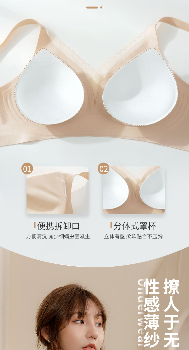 果冻条内衣女大胸显小无痕侧收副乳夏季透气无钢圈文胸详情12