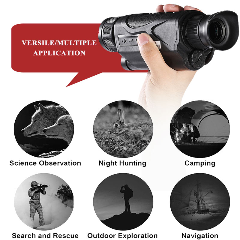 New Digital IR Night Vision Monocular Infrared Camera Real-time AV Video Output for Hunting Wildlife 200m Image Video Records