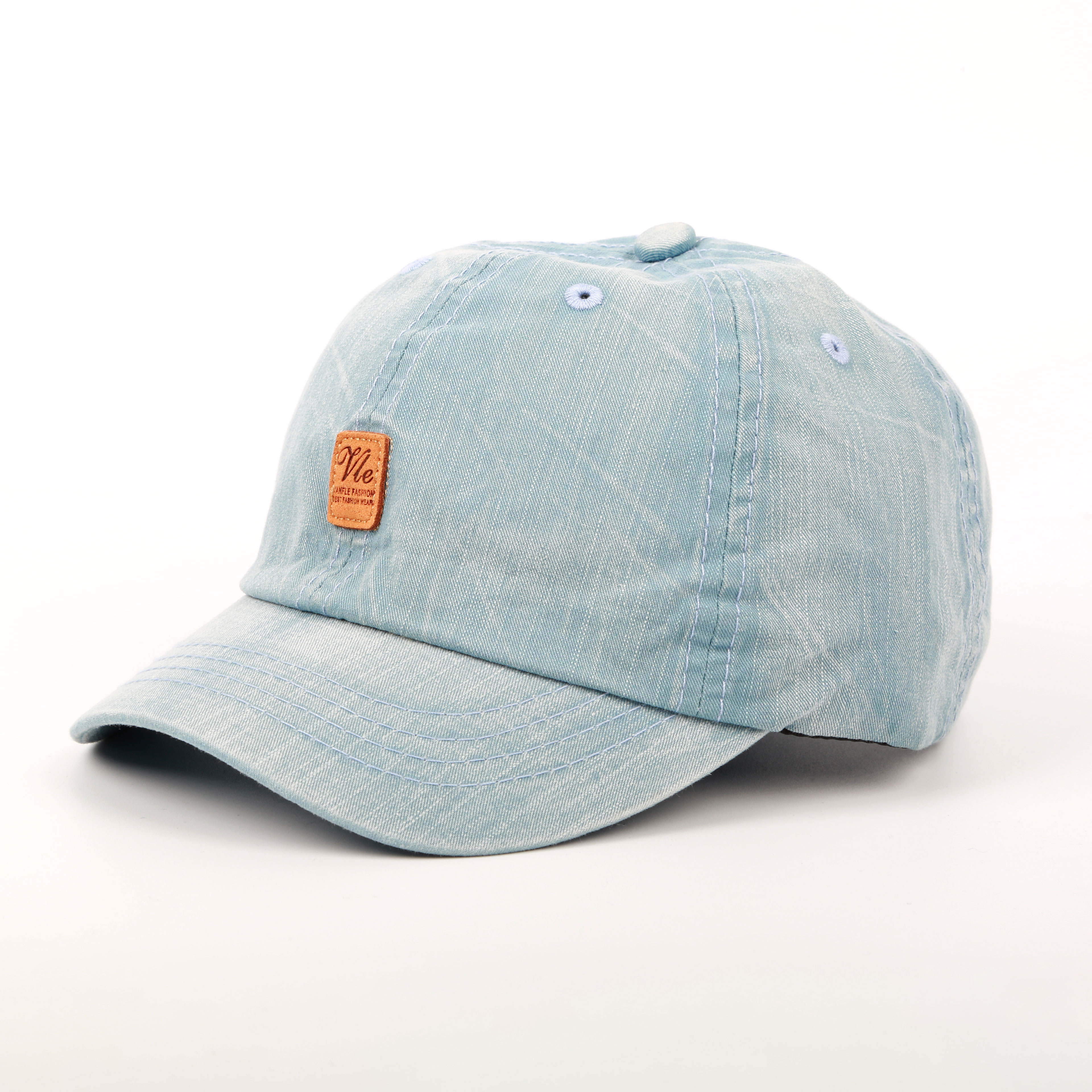 AILILIS Washed short brim denim washed baseball cap thumbnail