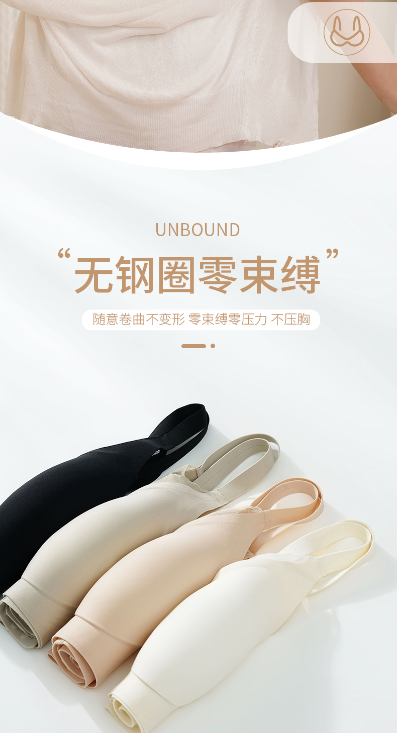 果冻条内衣女大胸显小无痕侧收副乳夏季透气无钢圈文胸详情8