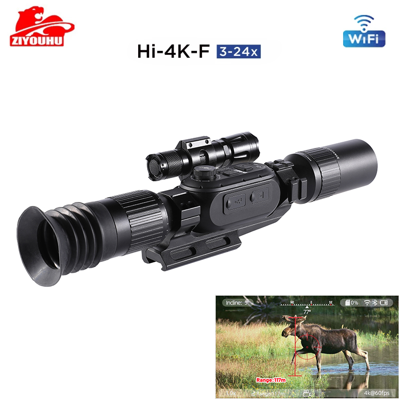 New Ultra 4K Digital Night Vision Scope HD Sony Sensor 4 Cores 3-24X Tactical Sight Hunting Smart Night Vision Weapon Riflescope