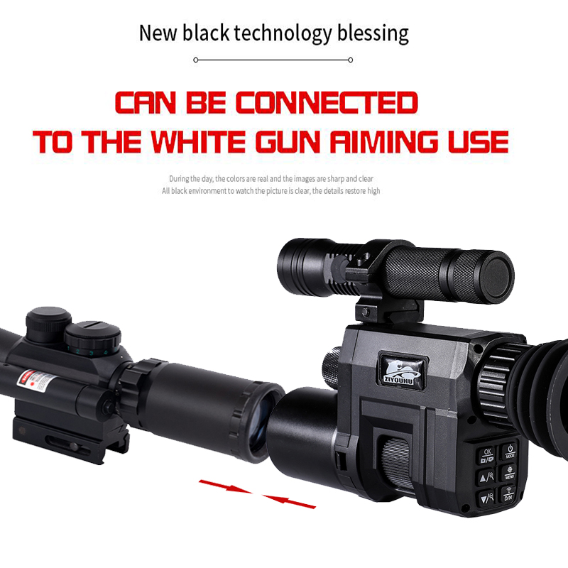 1.3" High Clear Vision TFT Screen IR Night Vision Monocular Camera Riflescope WIFI APP Control for Hunting Sight Aiming Device