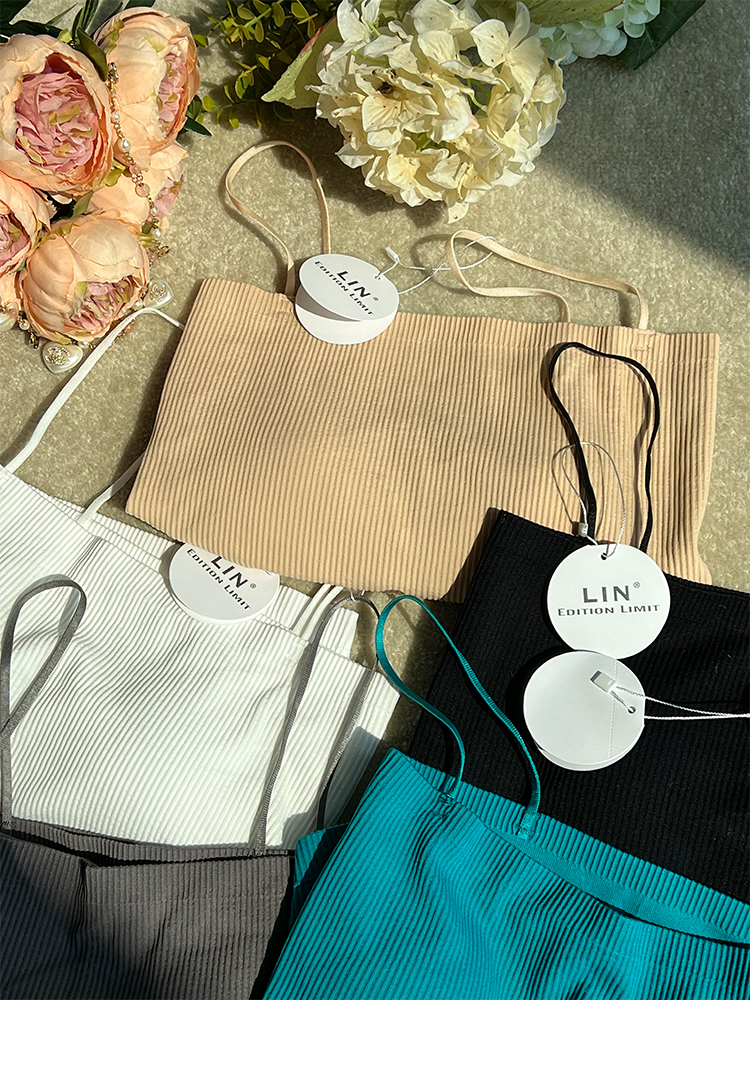 LINCHAOZHANG Backless single-piece halter top Spring solid color short style pic 4