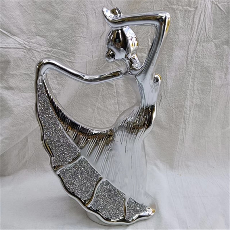 Ceramic ornaments silver gold figures thumbnail
