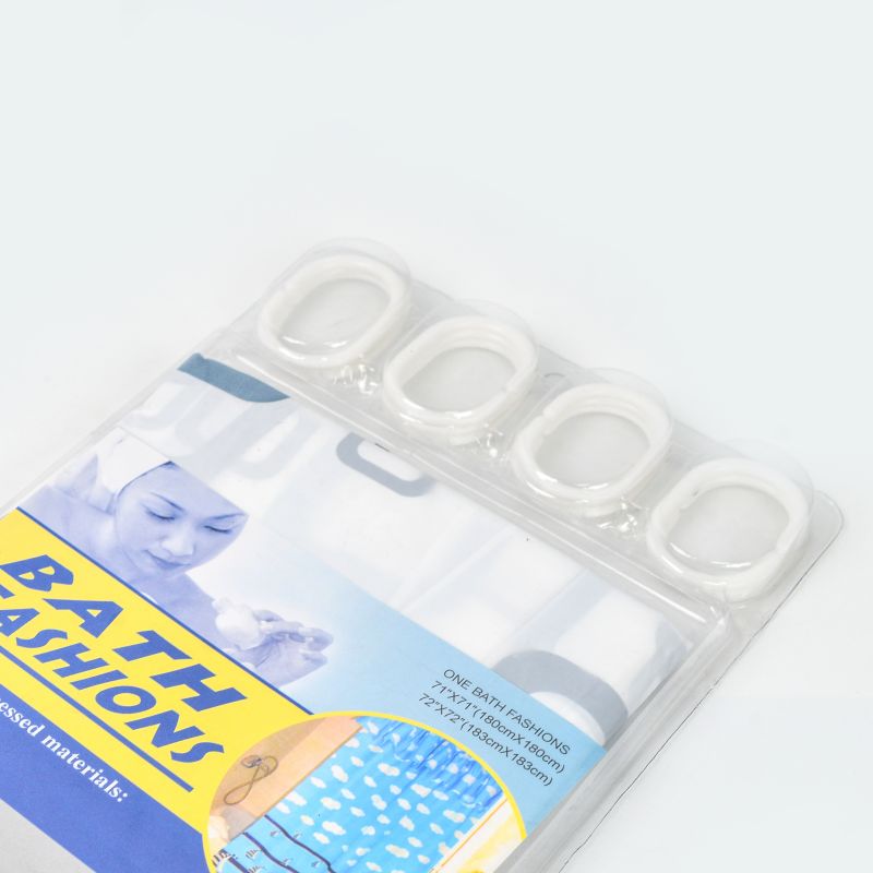 Plastic Eco-Friendly Bathroom With 12 Hook Shower Curtains