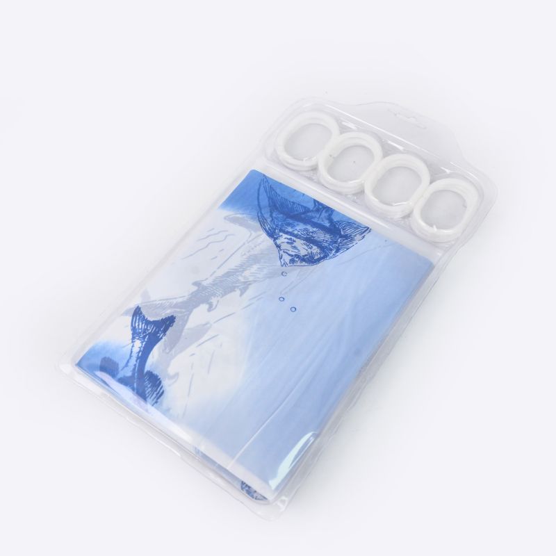 Waterproof And Eco-Friendly Bathroom Shower Curtain With Hooks details Picture