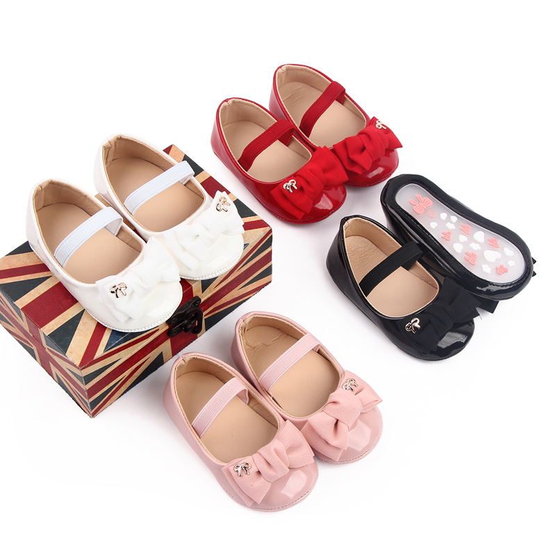 Spring baby princess shoes bow soled walking shoes